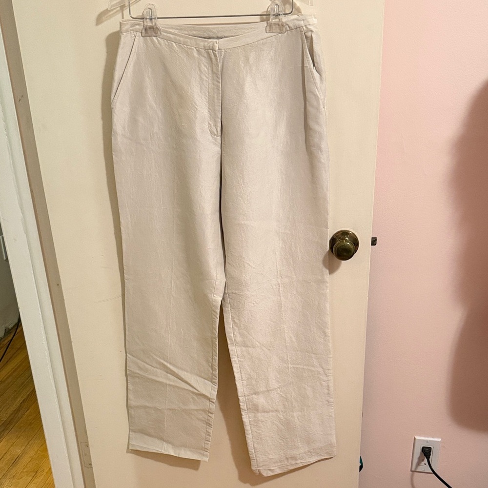 Eileen Fisher Womens Light Cream Chinos